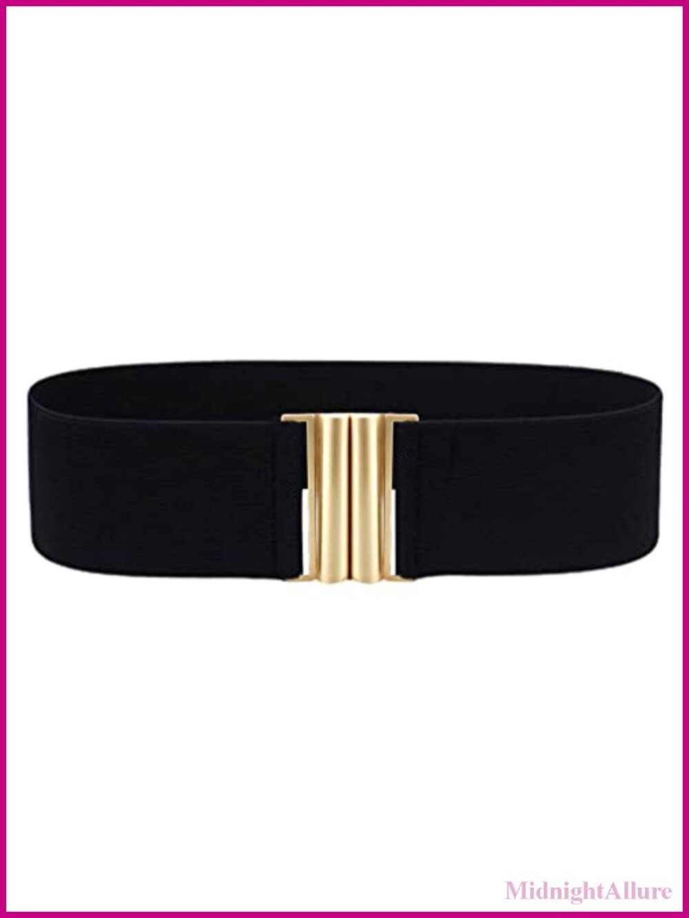 Women's Elastic Stretch Cinch Waist Belt Flat Buckle Wide Dress Belt